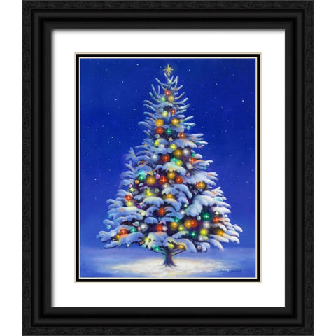 Christmas Tree Black Ornate Wood Framed Art Print with Double Matting by Zaccheo, John