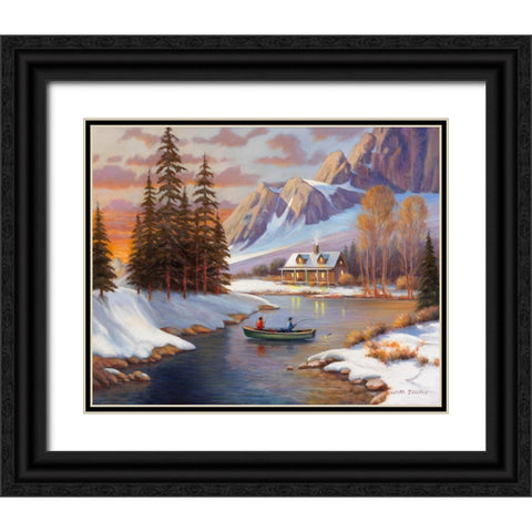 Last Catch of the Season Black Ornate Wood Framed Art Print with Double Matting by Zaccheo, John
