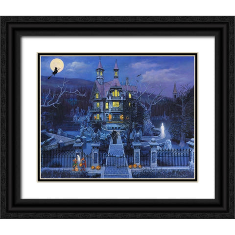 Haunted House Black Ornate Wood Framed Art Print with Double Matting by Zaccheo, John