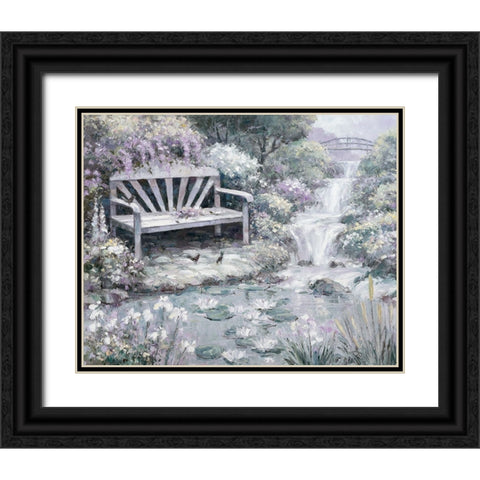 Park Bench Black Ornate Wood Framed Art Print with Double Matting by Zaccheo, John