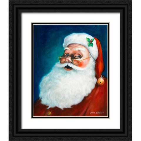 Santa Black Ornate Wood Framed Art Print with Double Matting by Zaccheo, John