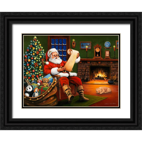 Checking his List Black Ornate Wood Framed Art Print with Double Matting by Zaccheo, John