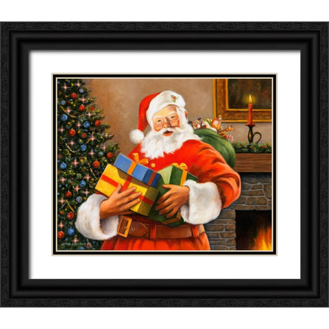 Presents from Santa Black Ornate Wood Framed Art Print with Double Matting by Zaccheo, John