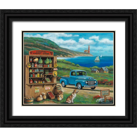 Coastal Market Stand Black Ornate Wood Framed Art Print with Double Matting by Zaccheo, John