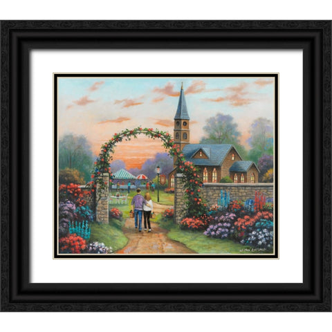 Sunday Gathering Black Ornate Wood Framed Art Print with Double Matting by Zaccheo, John