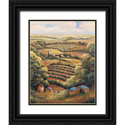 Valley C Black Ornate Wood Framed Art Print with Double Matting by Zaccheo, John