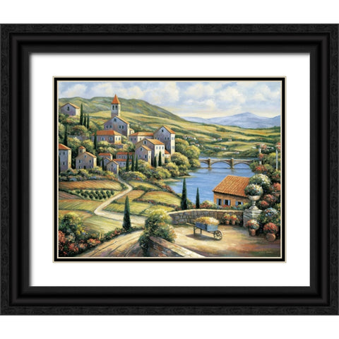 The Village A Black Ornate Wood Framed Art Print with Double Matting by Zaccheo, John
