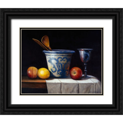 Still Life Harmony Black Ornate Wood Framed Art Print with Double Matting by Zaccheo, John