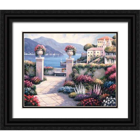 Mediterranean Scene B Black Ornate Wood Framed Art Print with Double Matting by Zaccheo, John