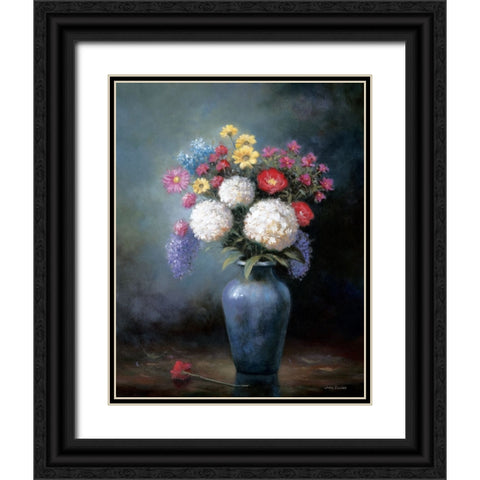 Floral C Black Ornate Wood Framed Art Print with Double Matting by Zaccheo, John