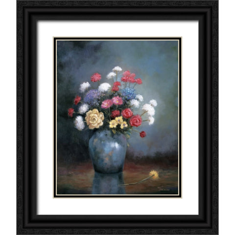 Floral D Black Ornate Wood Framed Art Print with Double Matting by Zaccheo, John