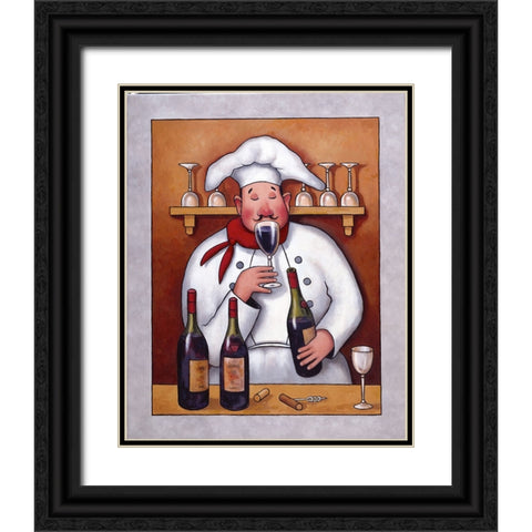 Chef 1 Black Ornate Wood Framed Art Print with Double Matting by Zaccheo, John