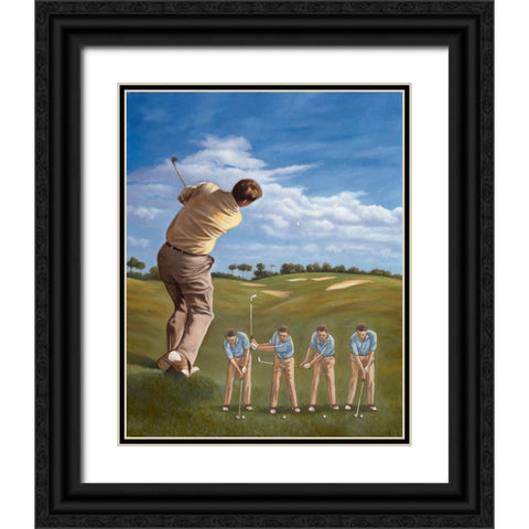 Follow Through Black Ornate Wood Framed Art Print with Double Matting by Zaccheo, John