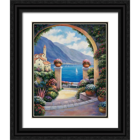 Mediterranian Archway Black Ornate Wood Framed Art Print with Double Matting by Zaccheo, John