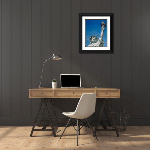 Statue Of Liberty Black Ornate Wood Framed Art Print with Double Matting by Zaccheo, John