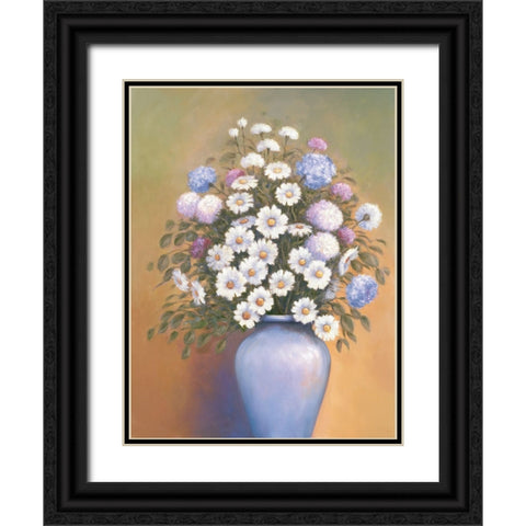 Florals 1 Black Ornate Wood Framed Art Print with Double Matting by Zaccheo, John