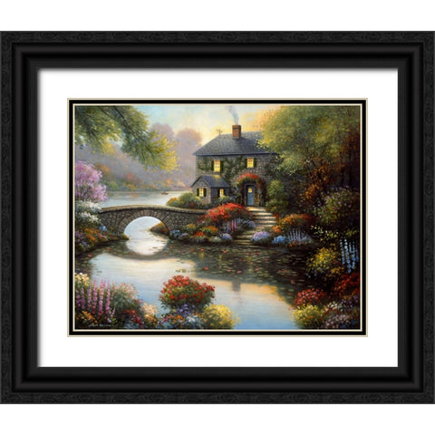 Complete Serenity Black Ornate Wood Framed Art Print with Double Matting by Zaccheo, John