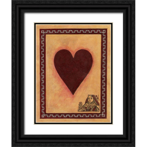 Queen Of Hearts Black Ornate Wood Framed Art Print with Double Matting by Zaccheo, John