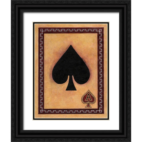 Ace Of Spades Black Ornate Wood Framed Art Print with Double Matting by Zaccheo, John