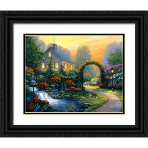 Serenity Black Ornate Wood Framed Art Print with Double Matting by Zaccheo, John