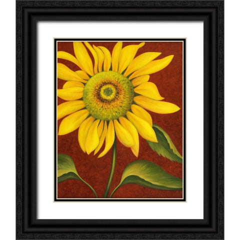 Sunflower Black Ornate Wood Framed Art Print with Double Matting by Zaccheo, John
