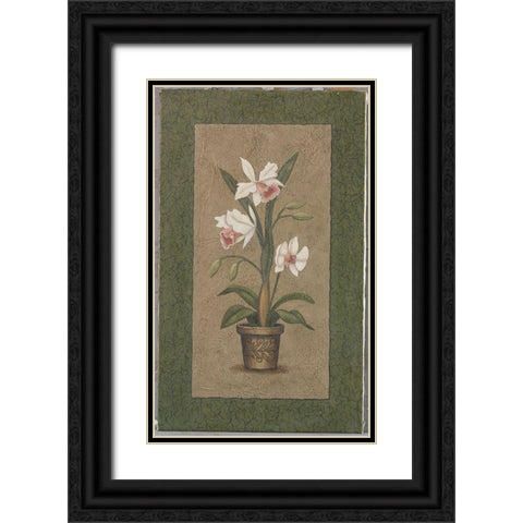 Green Border Triptych - Right Black Ornate Wood Framed Art Print with Double Matting by Zaccheo, John