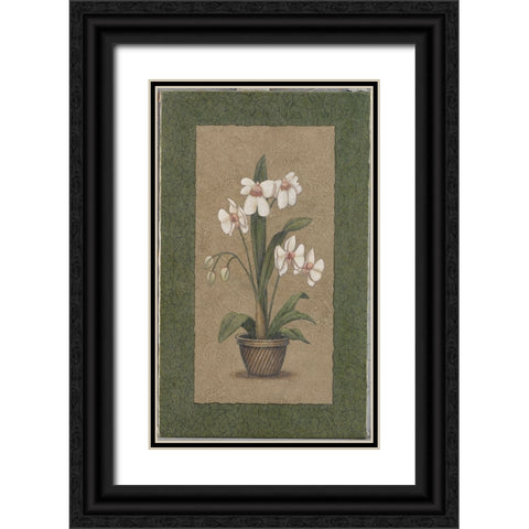 Green Border Triptych - Left Black Ornate Wood Framed Art Print with Double Matting by Zaccheo, John