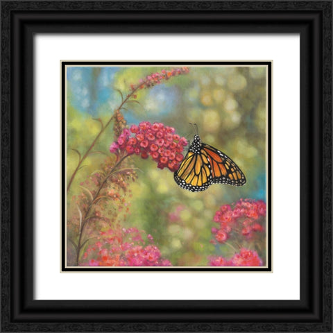 Monarch Butterfly Black Ornate Wood Framed Art Print with Double Matting by Zaccheo, John