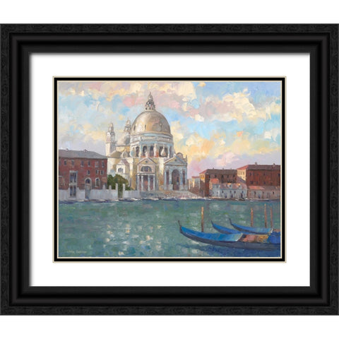 Venice Light Black Ornate Wood Framed Art Print with Double Matting by Zaccheo, John