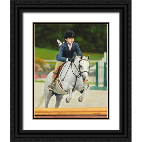 Horse Rider Black Ornate Wood Framed Art Print with Double Matting by Zaccheo, John