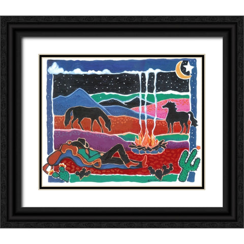 Cowboy Dreams Black Ornate Wood Framed Art Print with Double Matting by Bryant, Kristin
