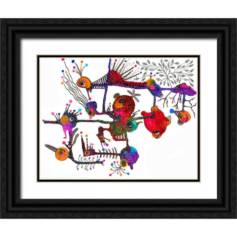 In A Maze Black Ornate Wood Framed Art Print with Double Matting by Kwerki Studios