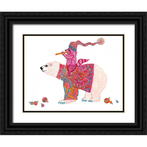 Mistelpaws And Snowpea Black Ornate Wood Framed Art Print with Double Matting by Kwerki Studios