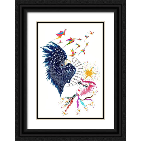 Dream On Black Ornate Wood Framed Art Print with Double Matting by Kwerki Studios