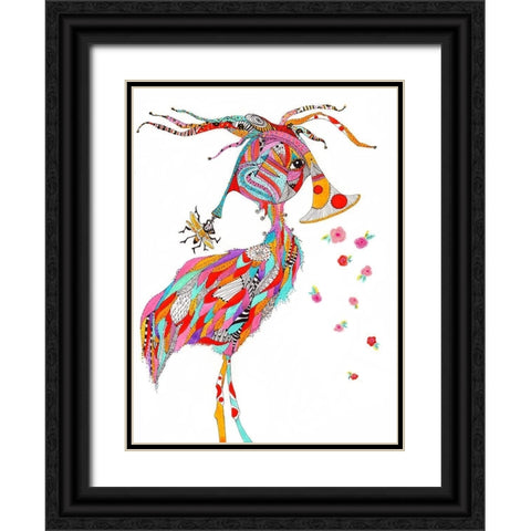 French Horn Bird Black Ornate Wood Framed Art Print with Double Matting by Kwerki Studios