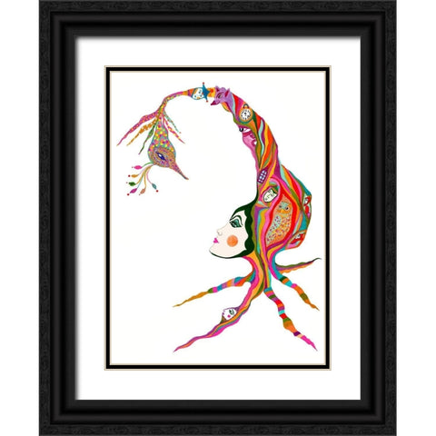 I See You Black Ornate Wood Framed Art Print with Double Matting by Kwerki Studios