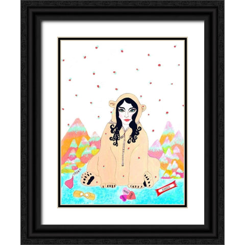 Polar Bear Suit Black Ornate Wood Framed Art Print with Double Matting by Kwerki Studios