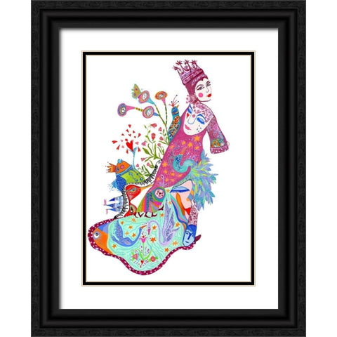 Queens Robe Black Ornate Wood Framed Art Print with Double Matting by Kwerki Studios