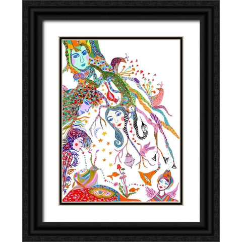 Tree Underworld Black Ornate Wood Framed Art Print with Double Matting by Kwerki Studios