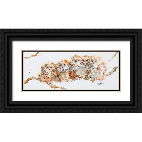 Owl You Need is Love Black Ornate Wood Framed Art Print with Double Matting by Art by Leslie Franklin