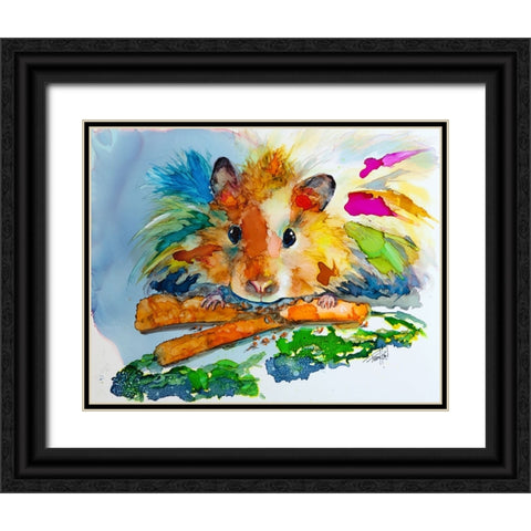 Eating My Veggies Black Ornate Wood Framed Art Print with Double Matting by Art by Leslie Franklin