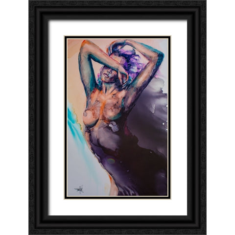 Dance Like Nobodys Watching Black Ornate Wood Framed Art Print with Double Matting by Art by Leslie Franklin