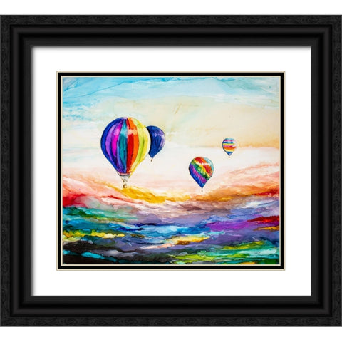 Up Up and Away Black Ornate Wood Framed Art Print with Double Matting by Art by Leslie Franklin