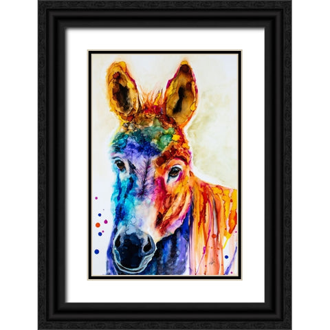 Pin the Tail on the What Black Ornate Wood Framed Art Print with Double Matting by Art by Leslie Franklin