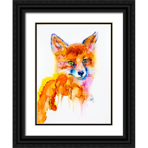 Very Vixen Black Ornate Wood Framed Art Print with Double Matting by Art by Leslie Franklin