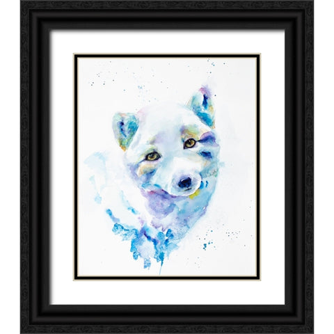 Arctic Fox Black Ornate Wood Framed Art Print with Double Matting by Art by Leslie Franklin