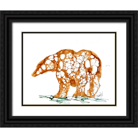 Cellular Bear (2) Black Ornate Wood Framed Art Print with Double Matting by Art by Leslie Franklin