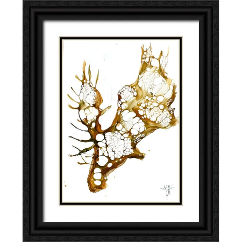 Cellular Series - Moose Black Ornate Wood Framed Art Print with Double Matting by Art by Leslie Franklin