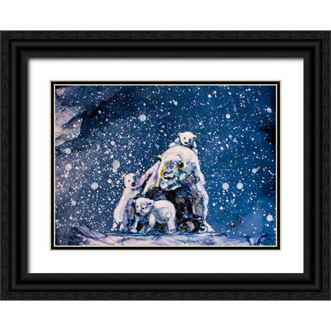 The Fam Jam Black Ornate Wood Framed Art Print with Double Matting by Art by Leslie Franklin