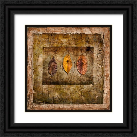 Autumn Leaves I Black Ornate Wood Framed Art Print with Double Matting by LightBoxJournal